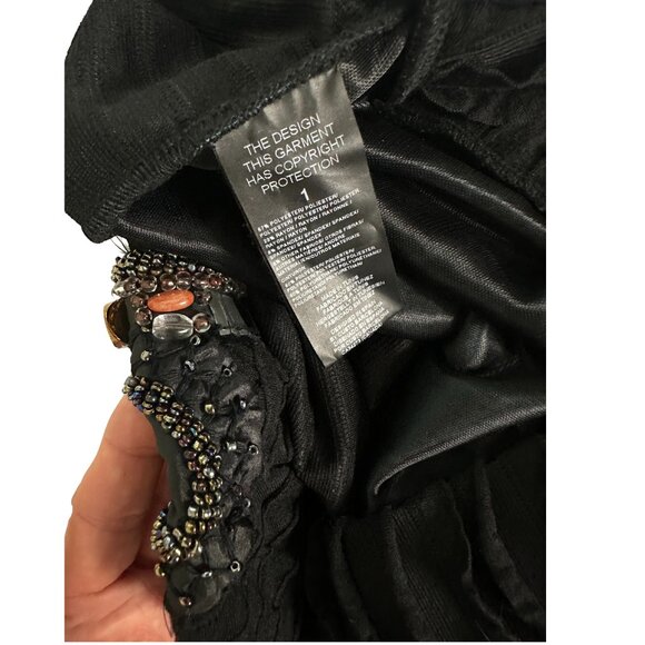 CUSTO Barcelona Black and Blue Ruffled Mini Dress Size: XS - Picture 11 of 13